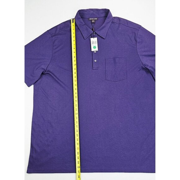 Michale Kors Size 4XT Big Tall Mens Eggplant Short Sleeve Cotton Polo NWT - Picture 10 of 11
